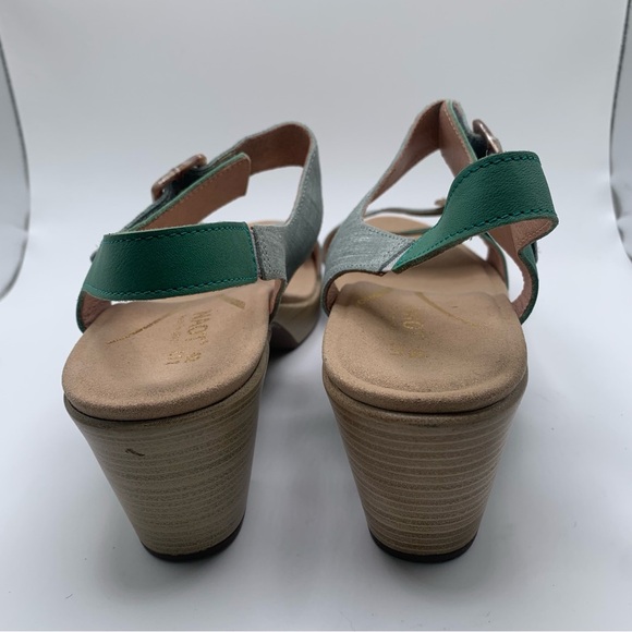 NWB NAOT Women's Intact Sandal Size 42 US 11 Jade Teal/Lime Silver heels 2466 - Picture 9 of 13